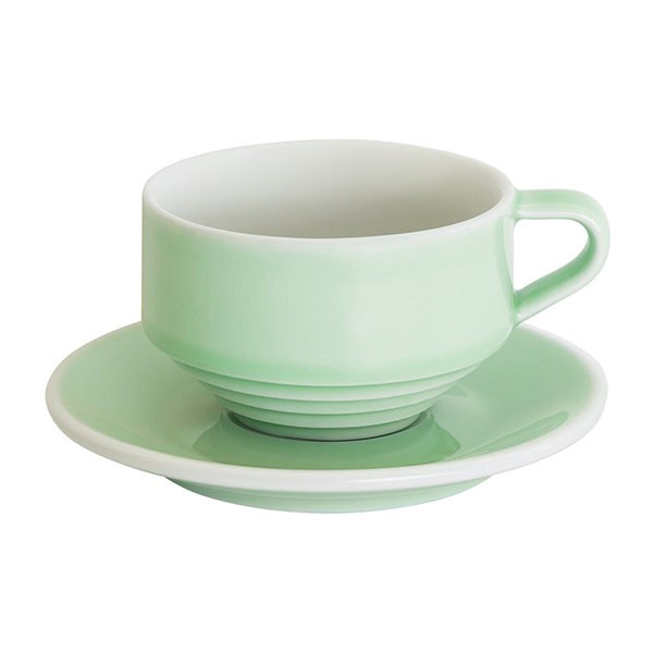 Кофейная пара Loveramics Deco, 220ml, цвет: светло-зеленый (celadon green)