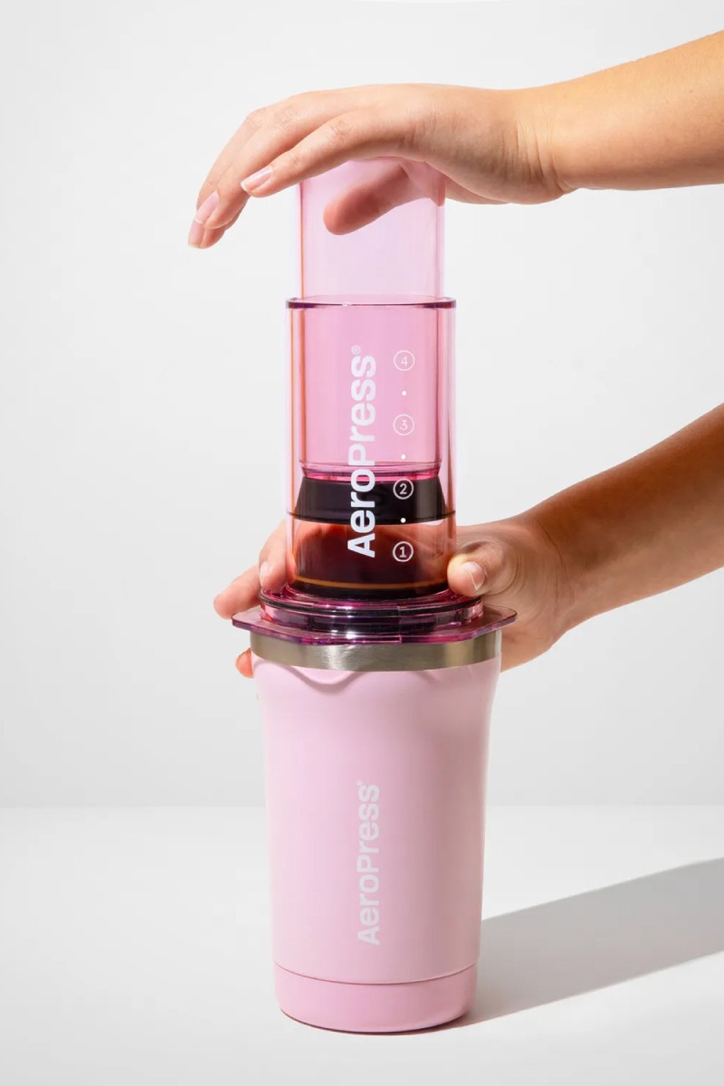 Кофеварка ручная Аэропресс AeroPress Go Plus Coffee Maker Pink, розовая