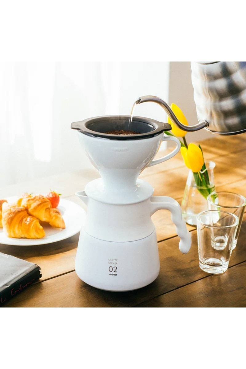 Сервер-термос, кофейник, чайник стальной HARIO V60 Insulated PLUS 800мл (VHSN-80-W), белый