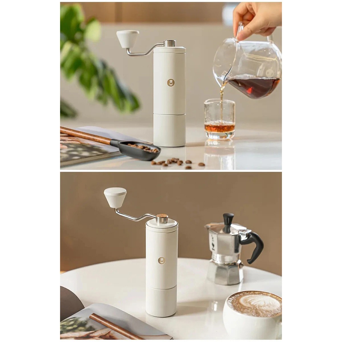 Кофемолка ручная Timemore Chestnut C5-White жерновая механическая с увеличенными жерновами 42 мм и двойной системой регулировки помола